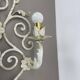 1 of 3 xxl 73cm white Metal Florentiner Theatre wall Light, Italy, 1970s