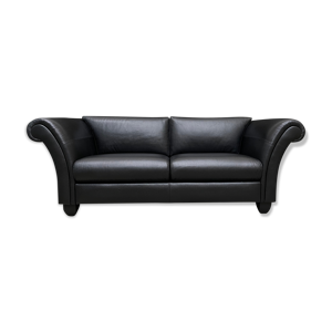 Canapé en cuir noir