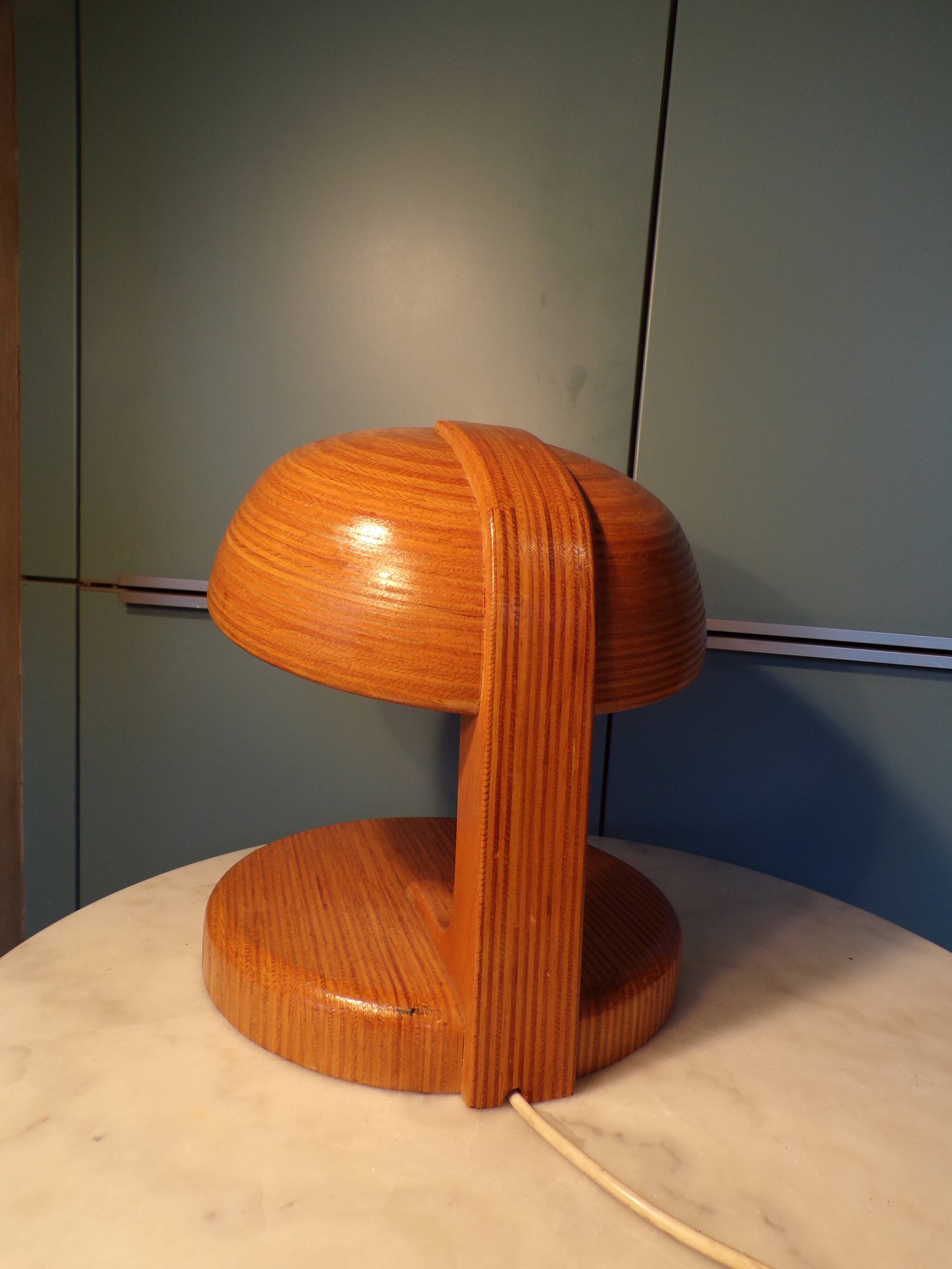 Scandinavian table lamp in solid wood