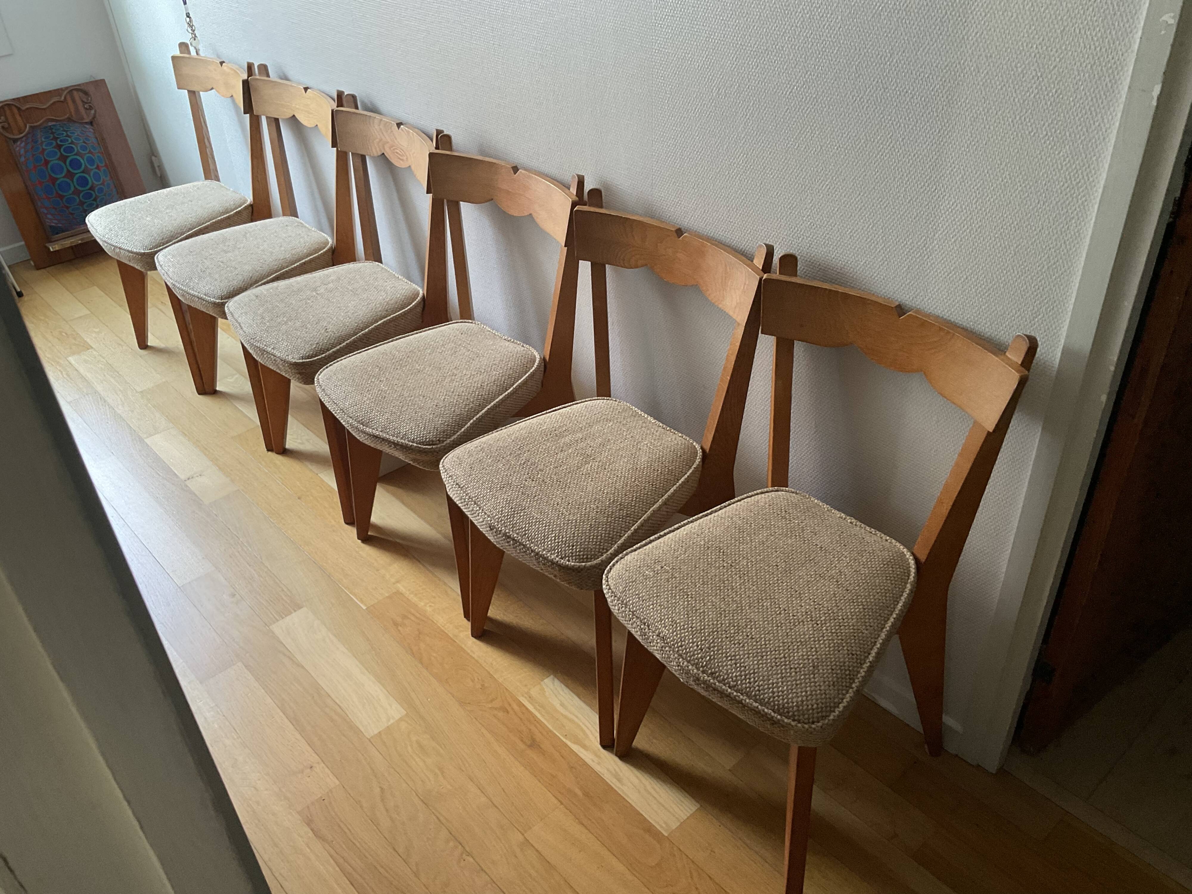 GUILLERME AND CHAMBRON 6 dining chairs