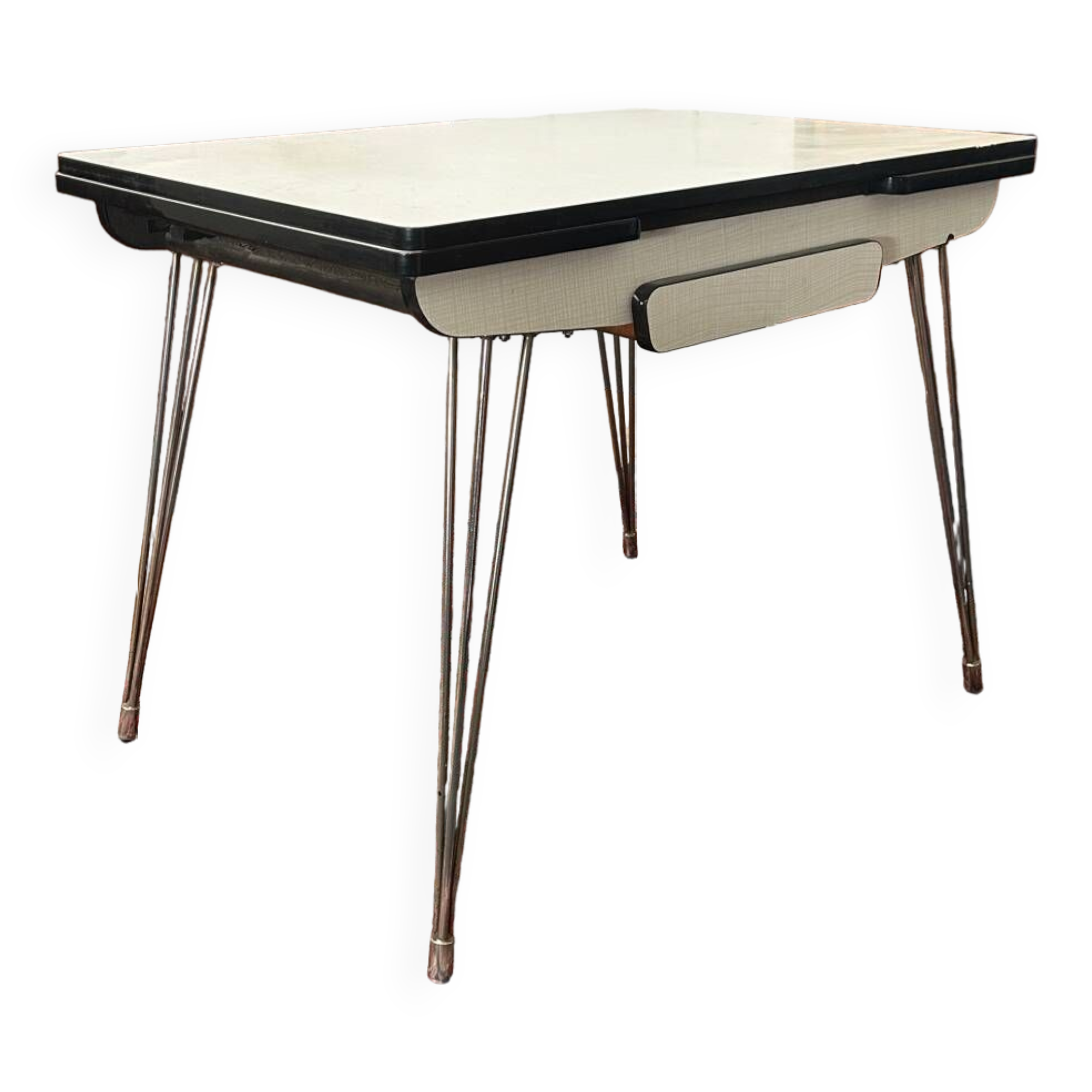 Formica table with eiffel legs and extension