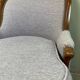 Fauteuil Louis Philippe  en bois et tissu lilas