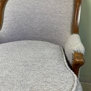 Louis Philippe armchair in wood and lilac fabric