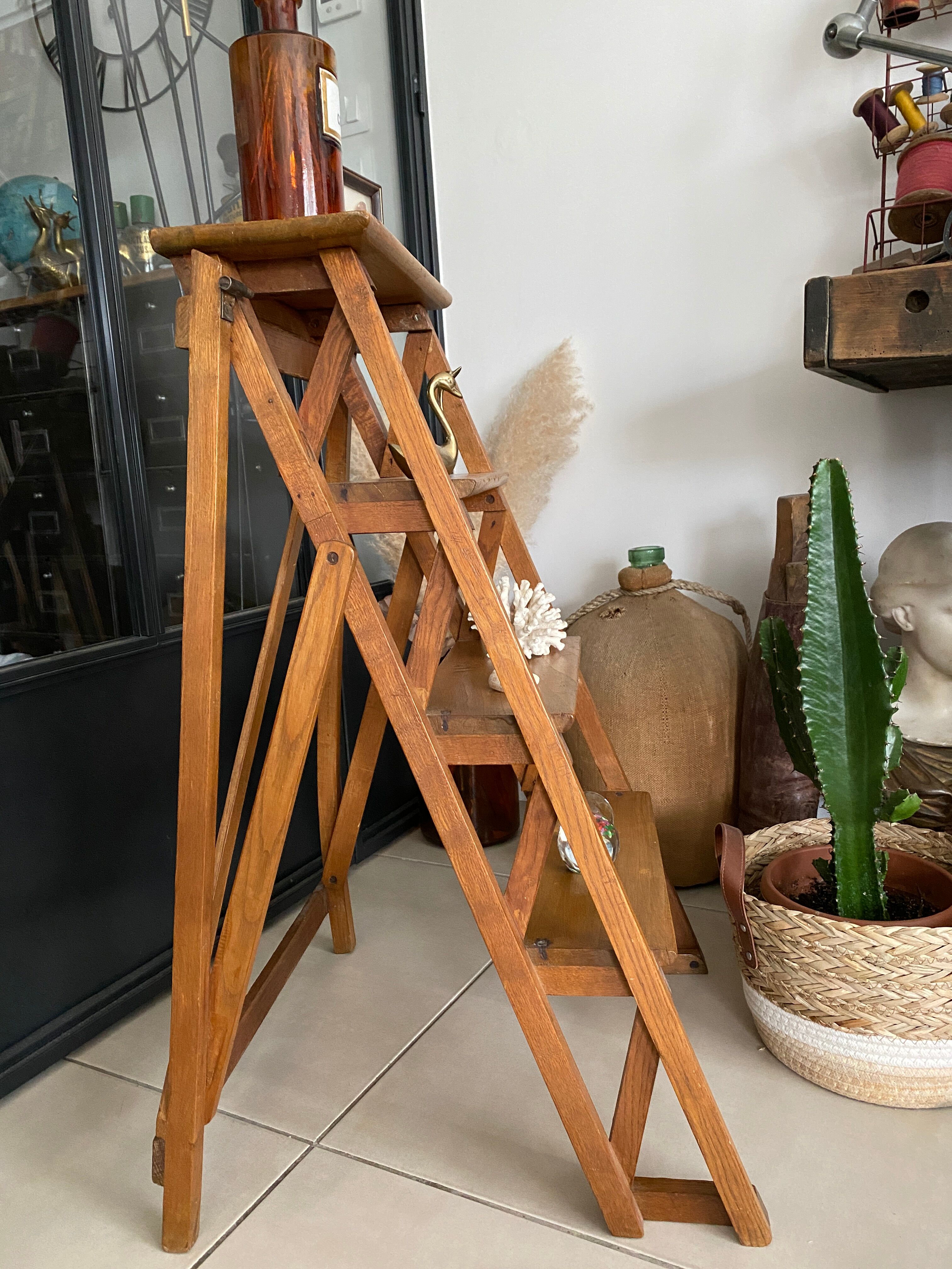 Vintage wooden stepladder