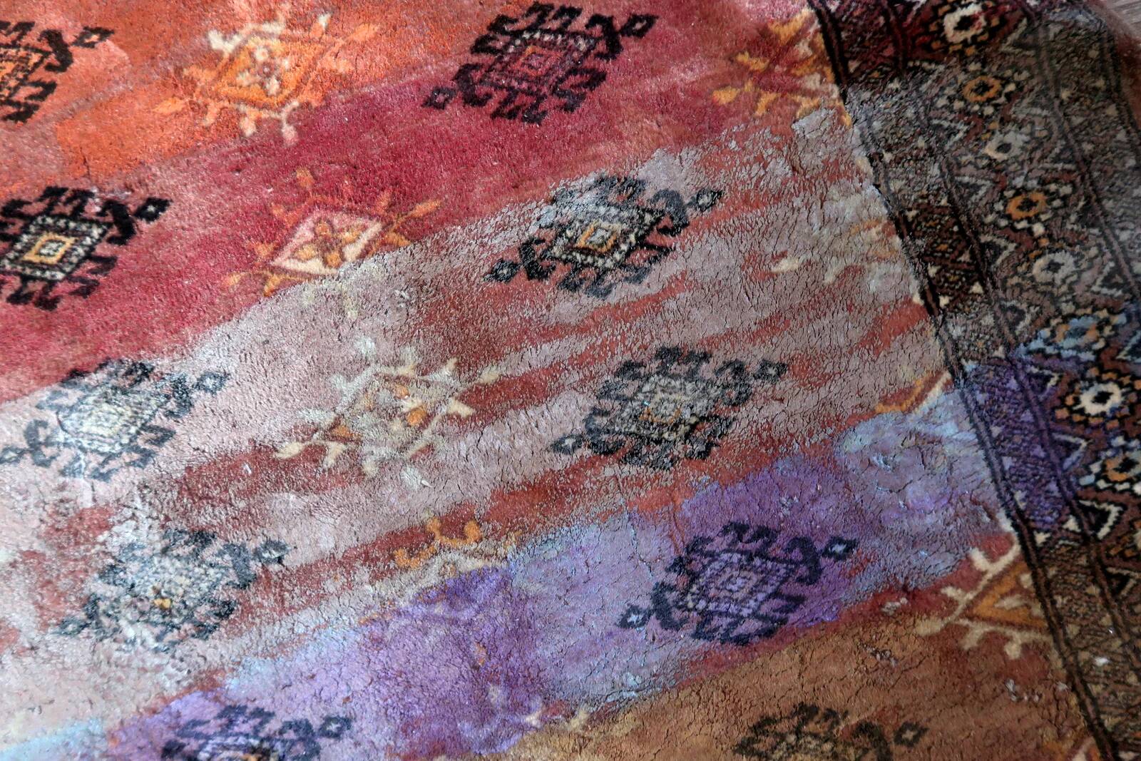 Contemporary artistry meets vintage Bukhara rug, 95cm x 154cm, 1950s