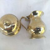 Sugar and milk pot in metal