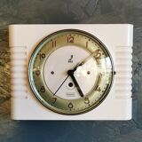 Rectangular silent vintage wall pendulum clock "Jaz white green"