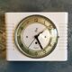 Rectangular silent vintage wall pendulum clock "Jaz white green"