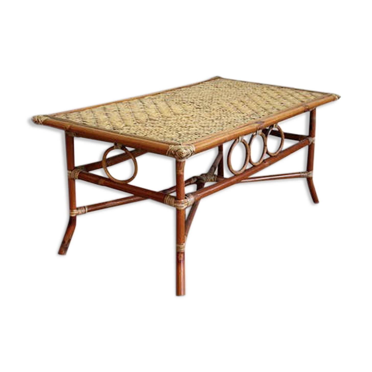 Bamboo and rattan coffee table
