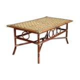 Bamboo and rattan coffee table