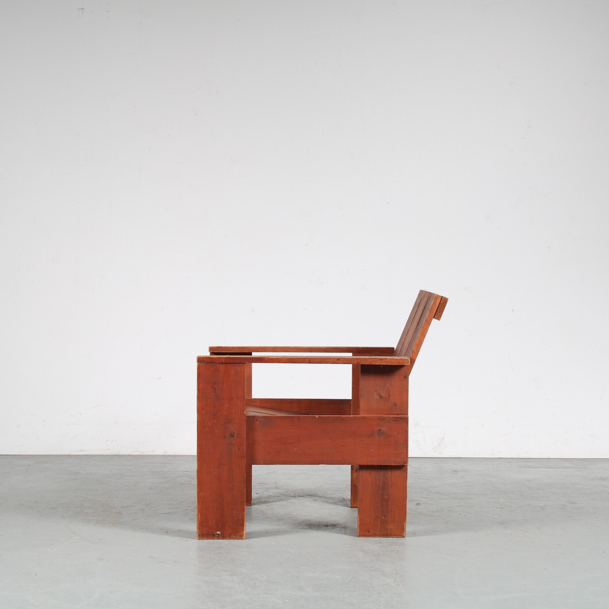 1960s Pine wooden “Crate” char from the Netherlands