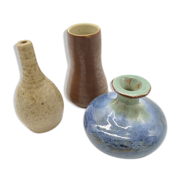 Lot de 3 vases miniatures en céramique des Pays bas