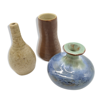 Lot de 3 vases miniatures en céramique des Pays bas