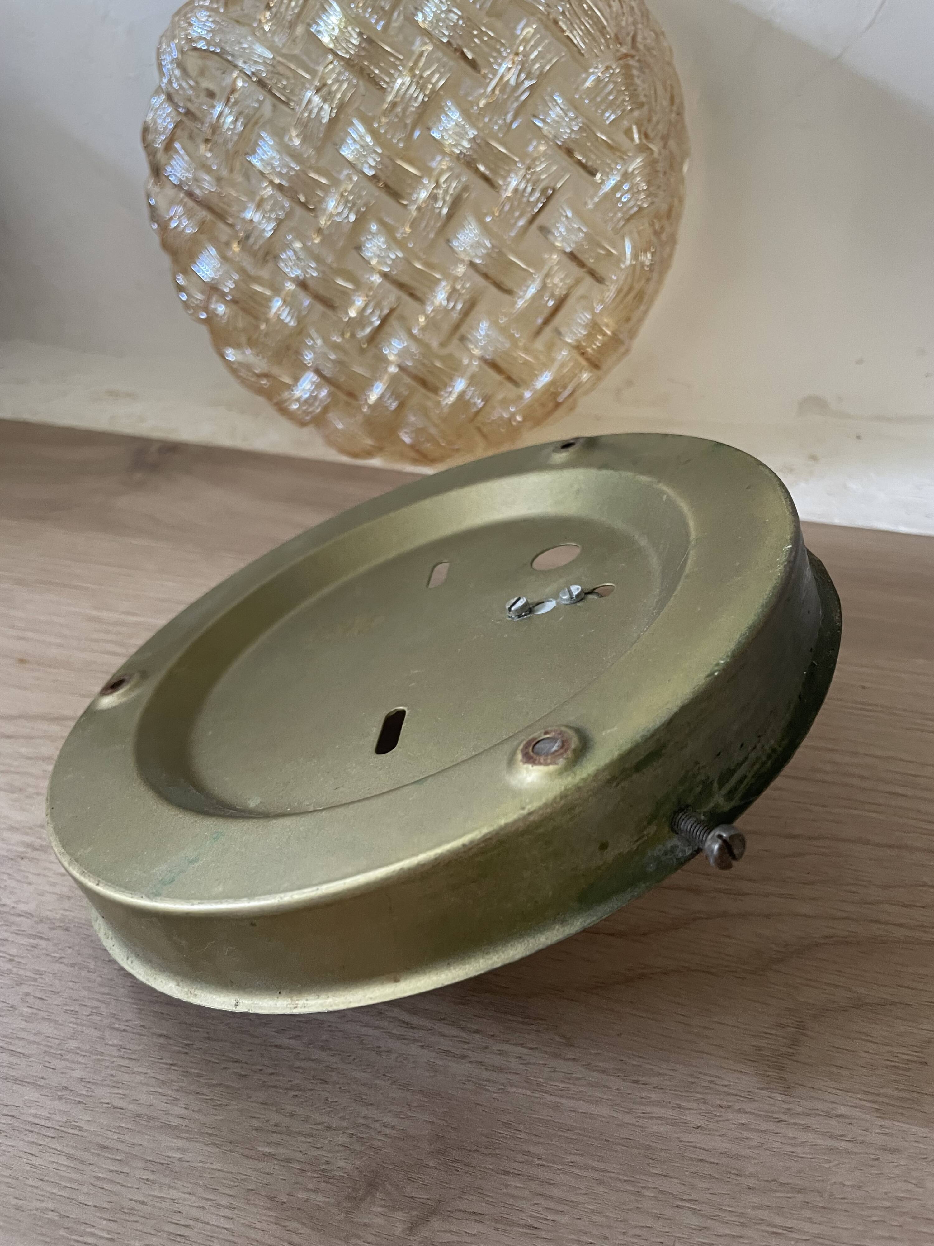 Vintage Amber Glass Wall/Ceiling Light