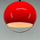 Mid century red hanging lamp with chrome by Harvey Guzzini for Meblo Italy