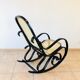 Rocking-chair vintage en bois courbé et cannage 1960