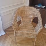 Paire de fauteuils rotin