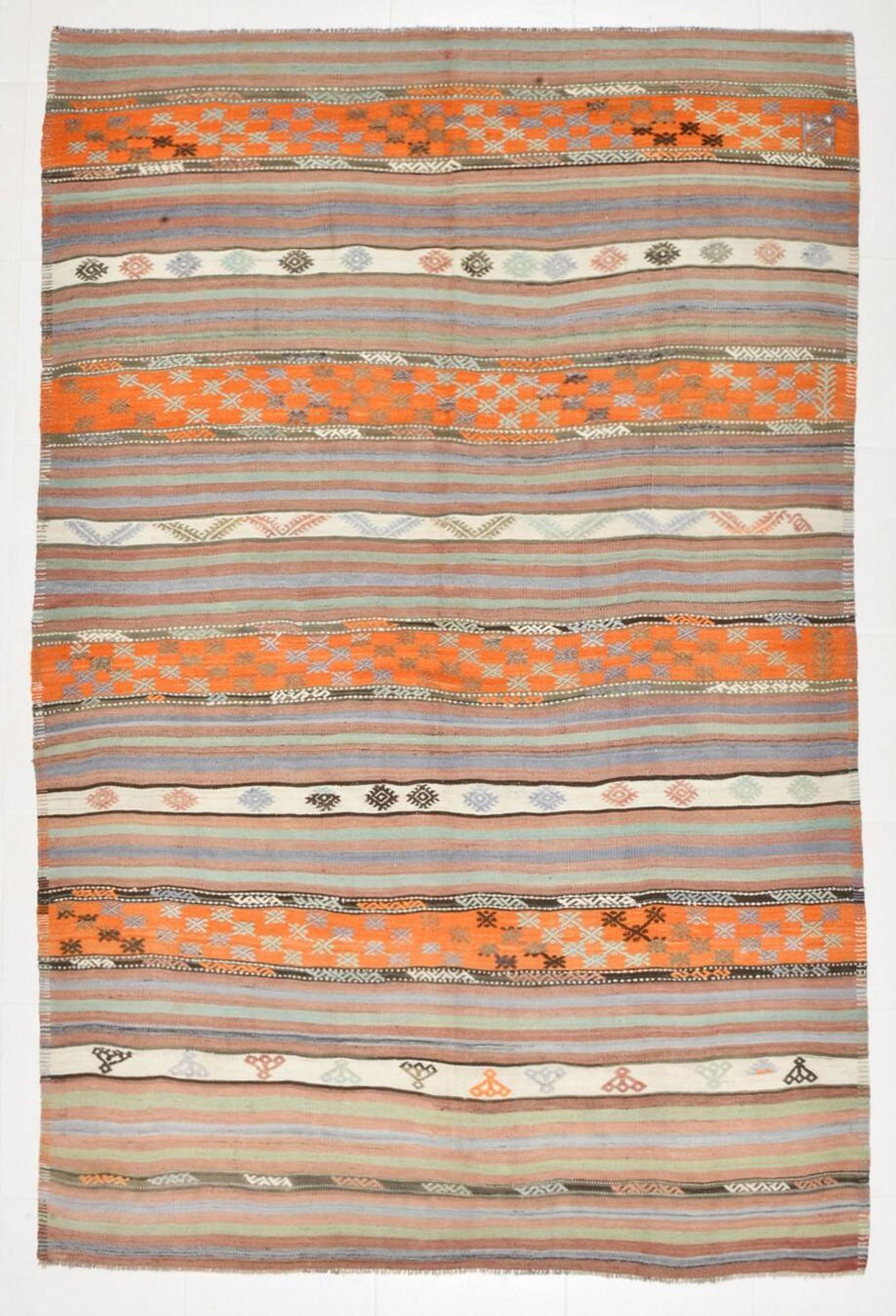6x9 Soft Colors Persian Kilim Rug, 179x267Cm Anatolian Rug