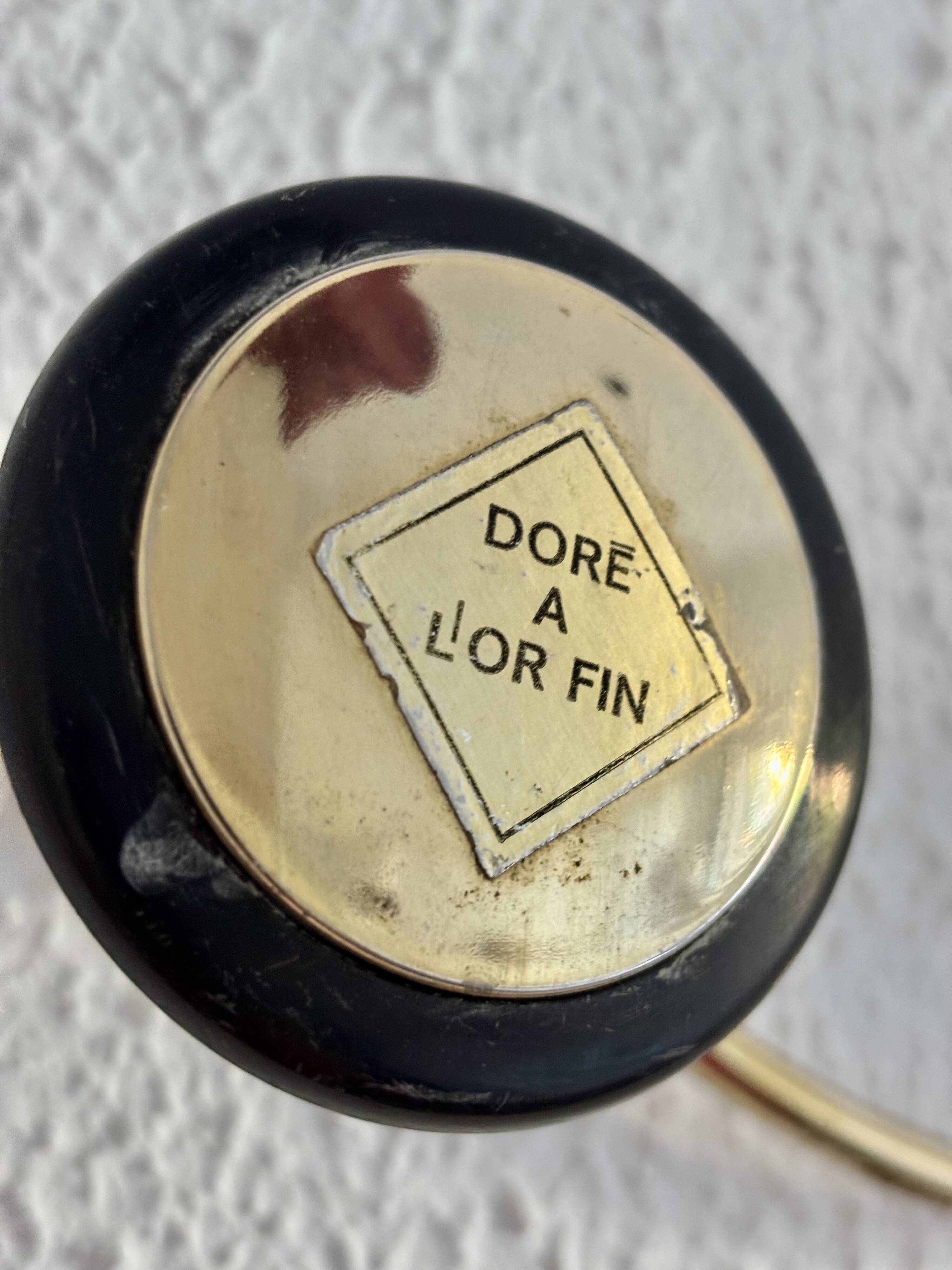 Vintage 1960 gold-plated coat rack with 3 hooks - 45 x 7 cm