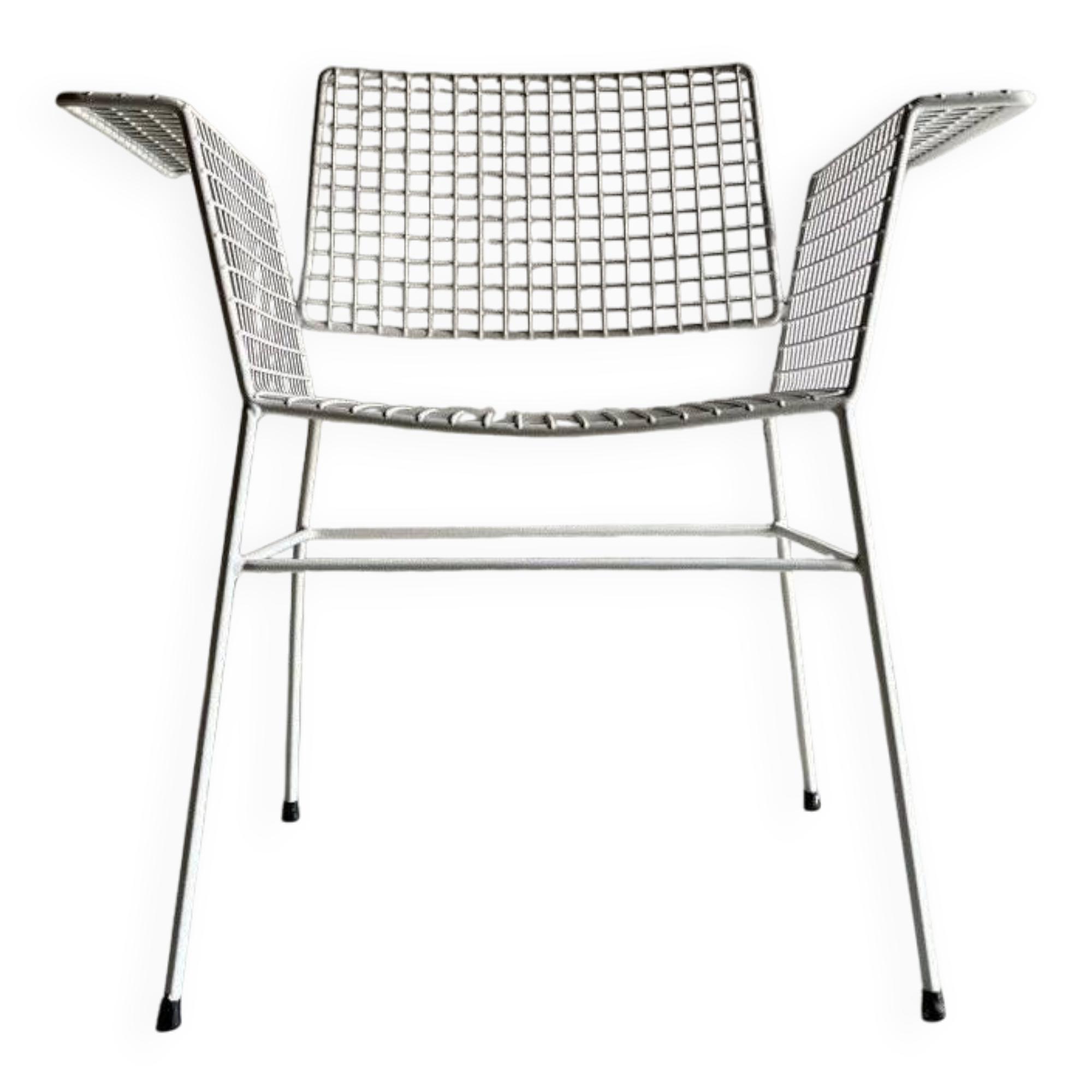 White metal wire chair from Erlau | Germany | 1960s