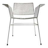 Chaise en fil métallique blanc d'Erlau | Allemagne | Années 1960