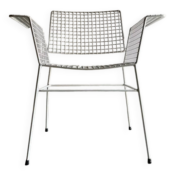 White metal wire chair from Erlau | Germany | 1960s