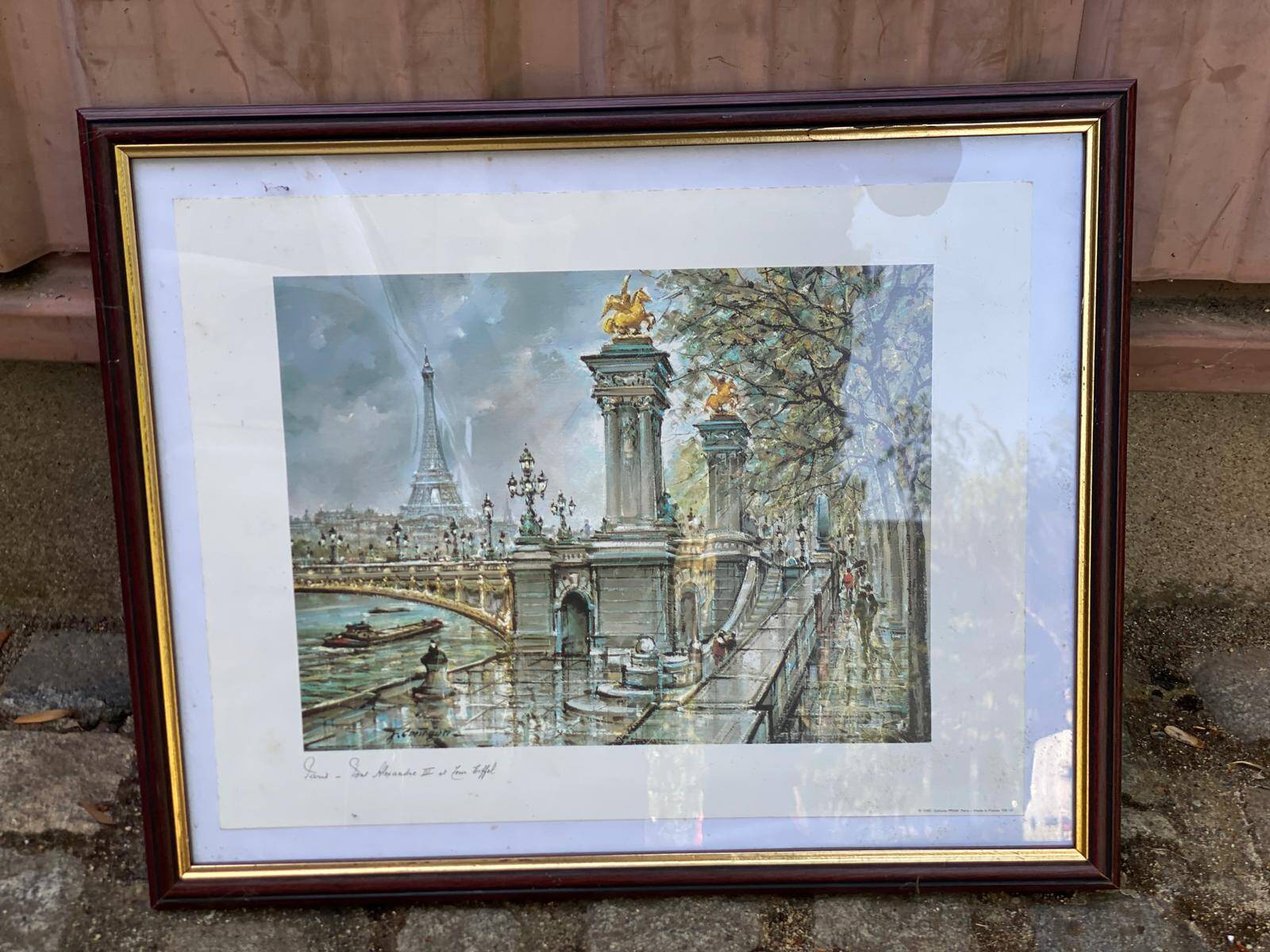 Printed reproduction of Tableau in Paris - Alexandre III Bridge and Eiffel Tower
