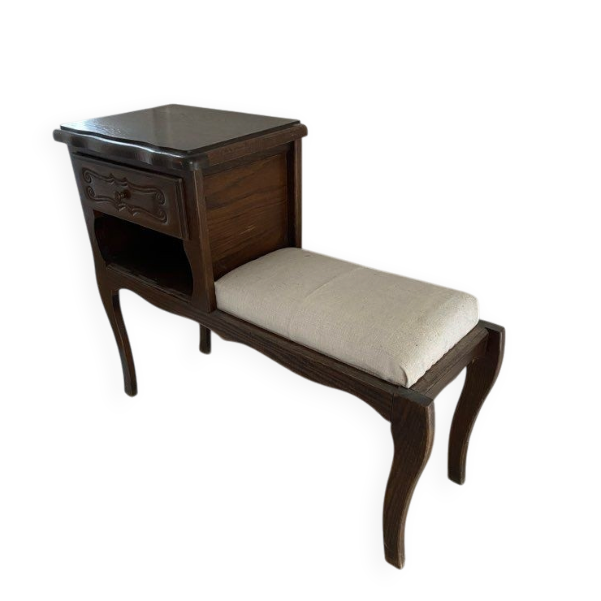 Telephone table / antique oak nesting bench