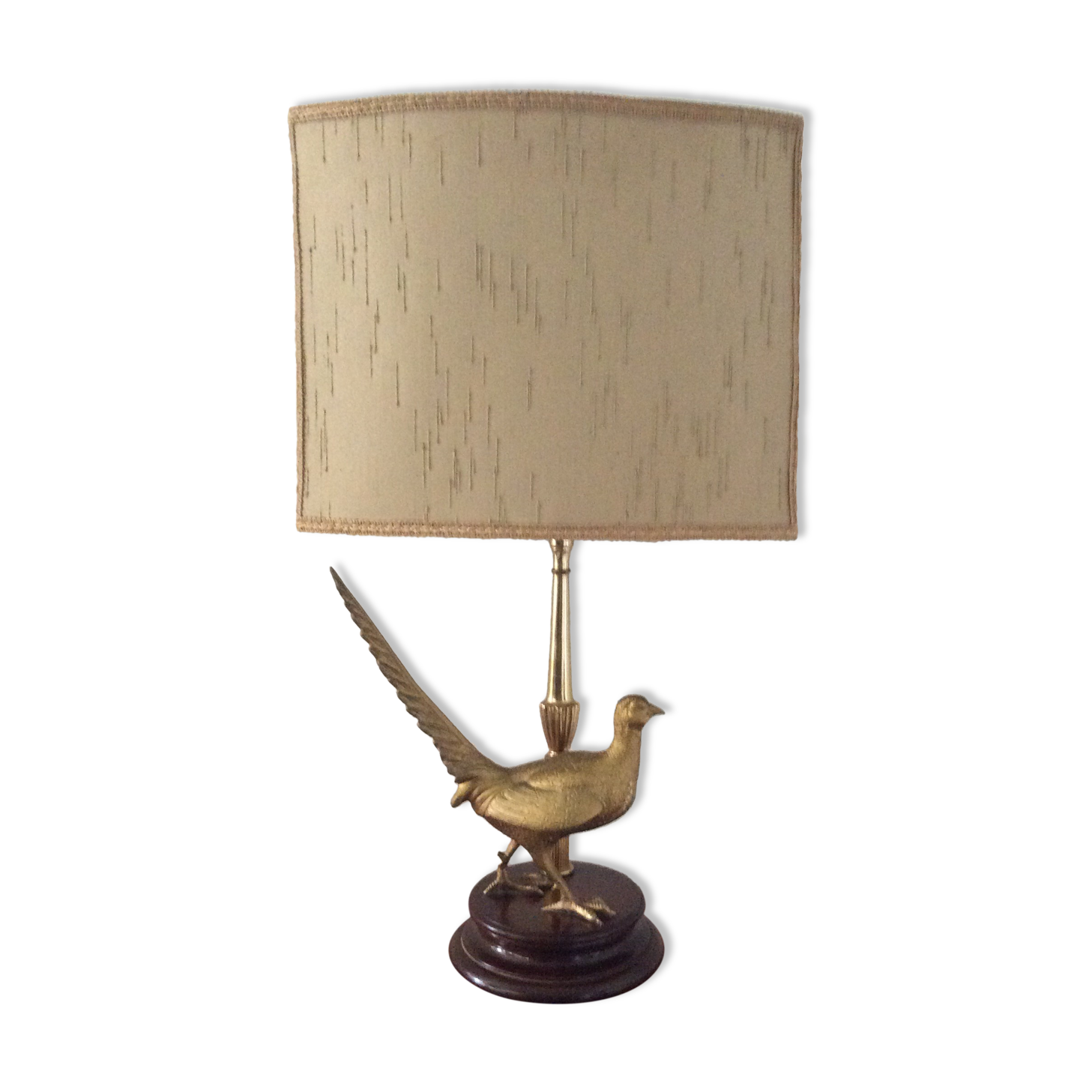 Vintage lamp 70s bronze pheasant