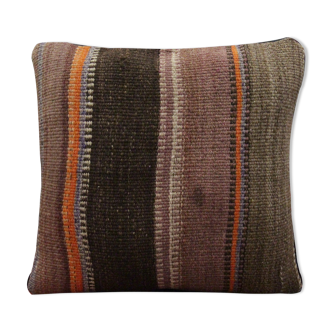 Coussin laine rayée kilim 39x39cm