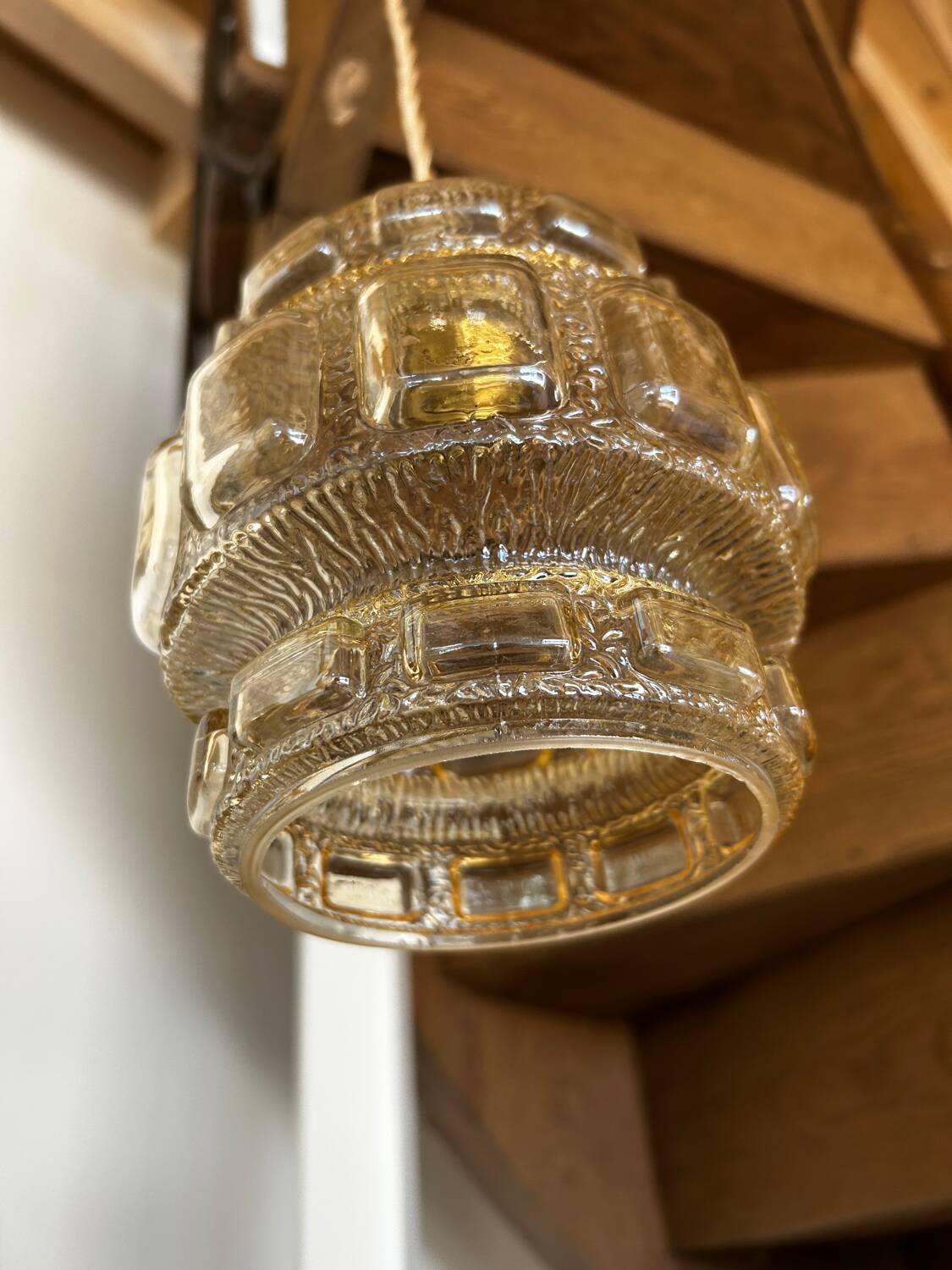 Modern glass globe pendant light from the 60s