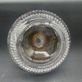 Bohemian crystal bottle, cut and engraved – Frosted floral decoration