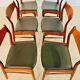 Danish vintage Arne Wahl Iversen teak and leather dining chairs model 26 - 1960s
