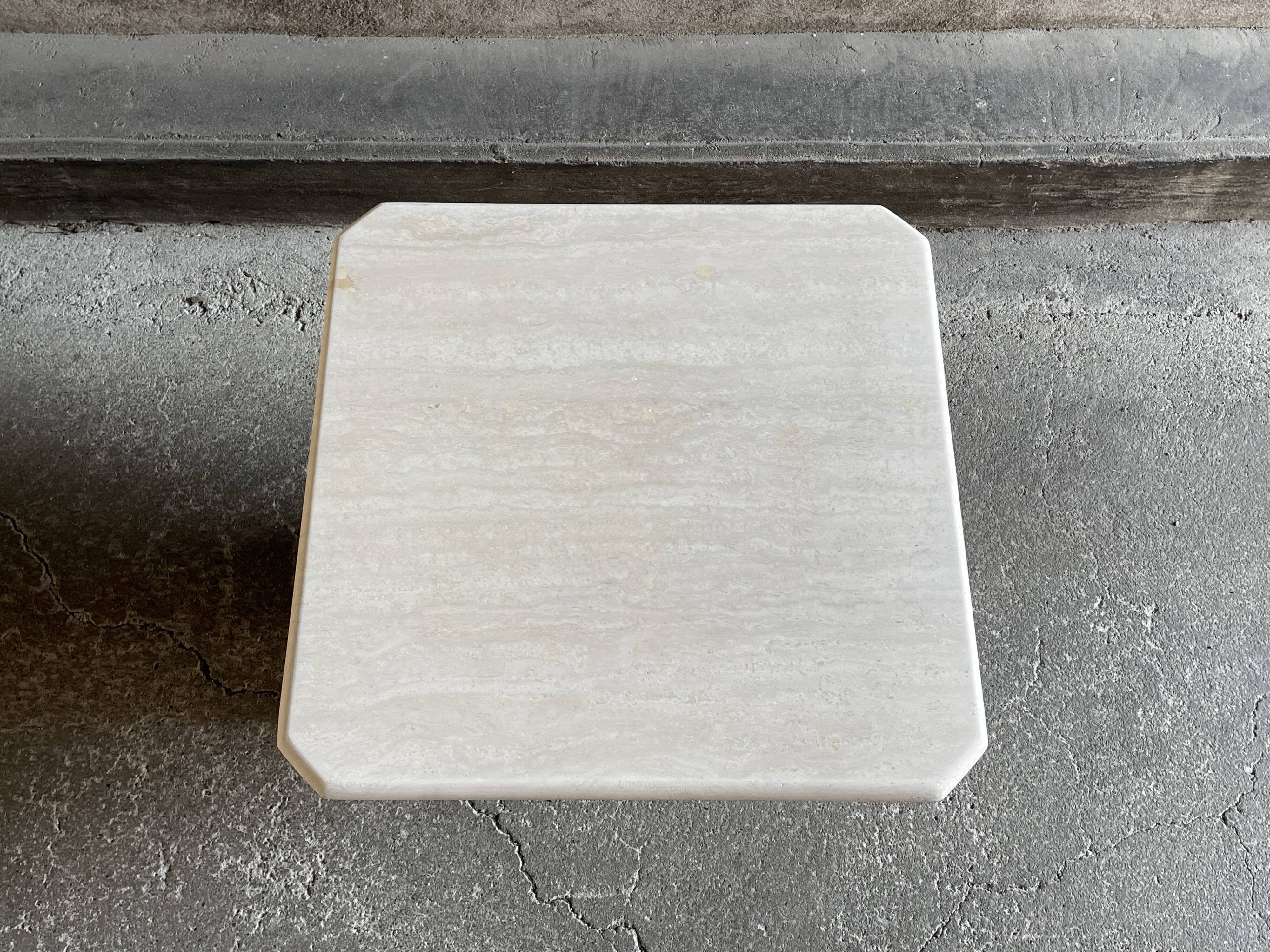 Square travertine coffee table, 1960s