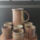Ceramic workshop service in stoneware signed by karoly balogh.