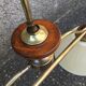 Suspension double en verre conique laiton et bois