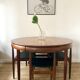 Ensemble table et chaise Hans Olsen scandinave teck 1950