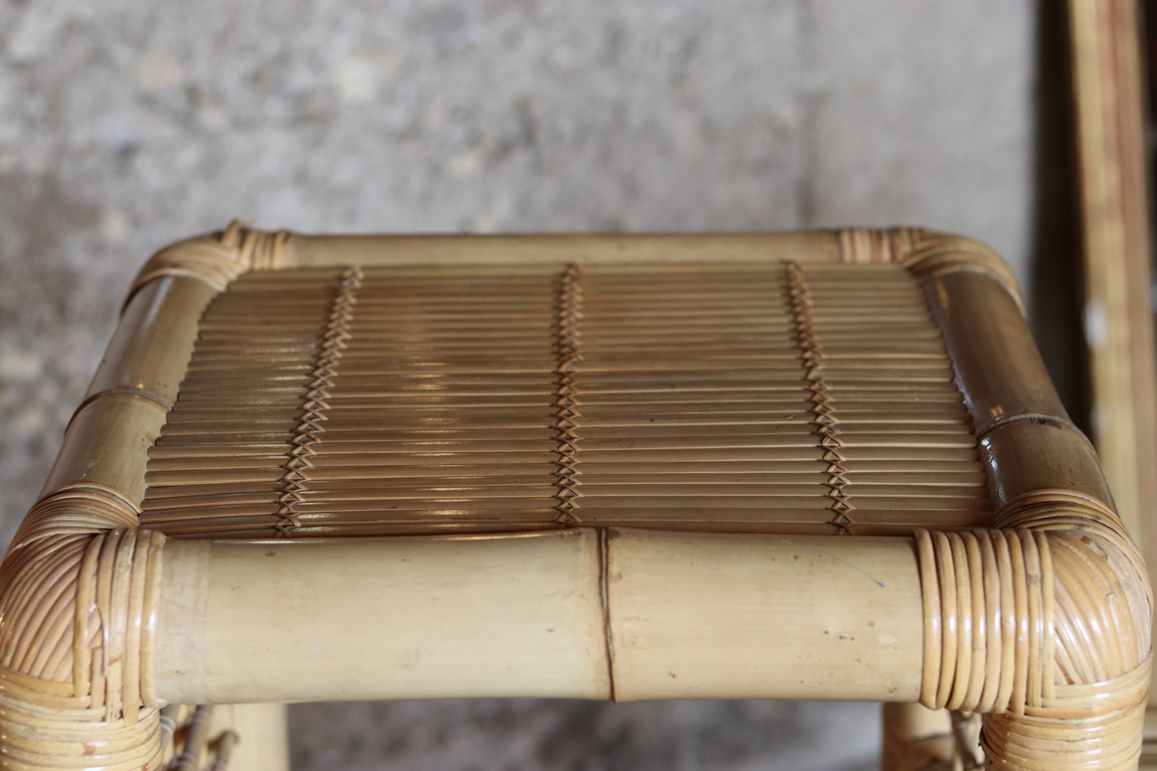 Spectacular vintage bamboo shelf