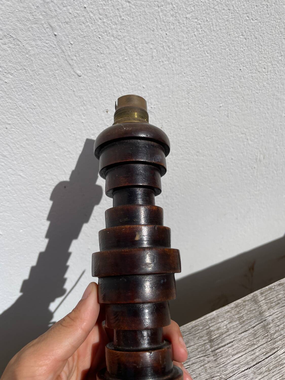 Art Deco Turned Wood Lamp Base