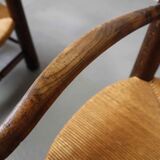 Paire de fauteuils en chêne, années 1940