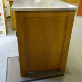 solid wood sideboard, metal top: zinc