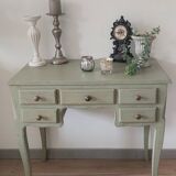 Console en merisier style Louis XV couleur vert lichen