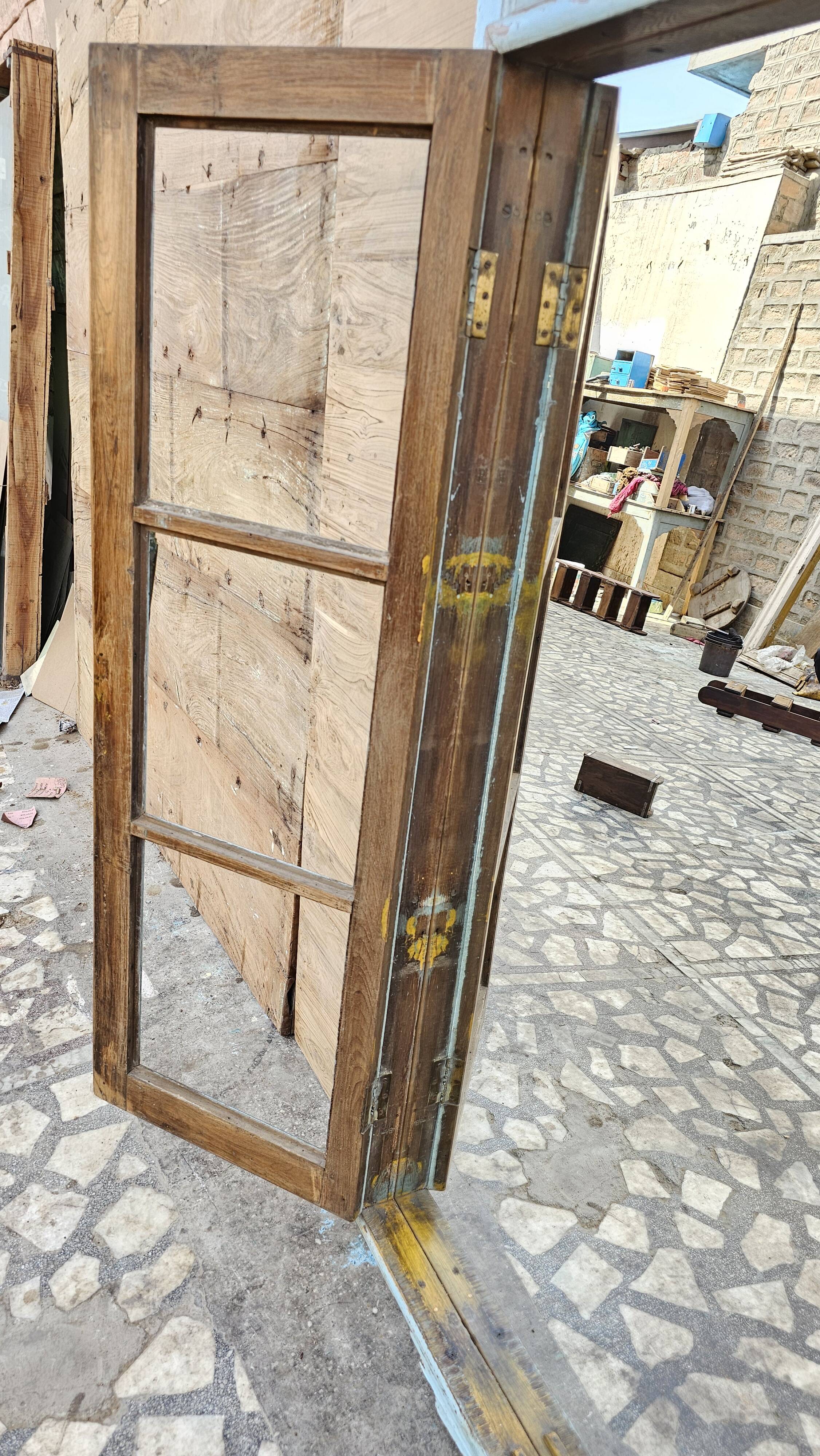 Art Deco mirror in Burmese teak
