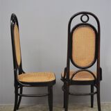 Chairs in bent beech and vienna straw, 1980