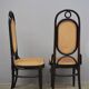 Chairs in bent beech and vienna straw, 1980