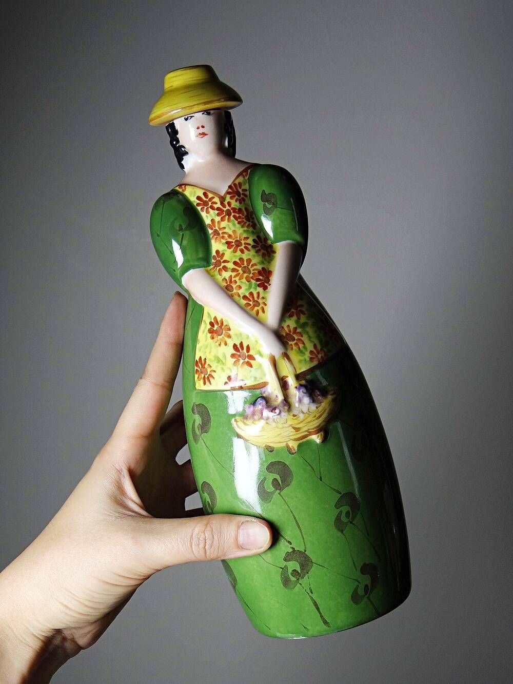 Antique porcelain bottle from Limoges in the style of Robj, 1920s-1930s.