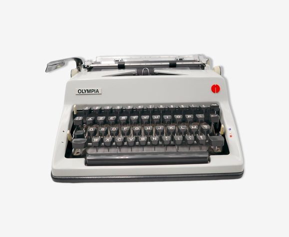 Machine à écrire Olympia SM9 blanche révisée ruban neuf 1976