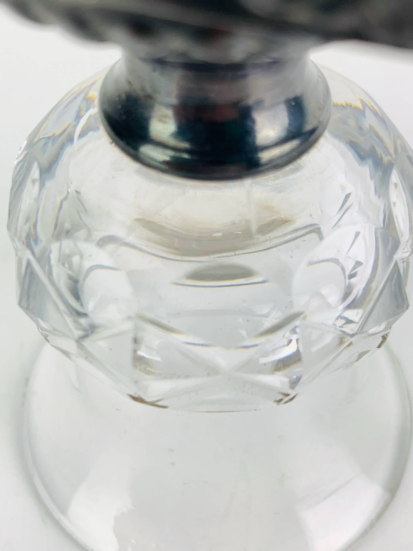 Salière en cristal et métal argenté
