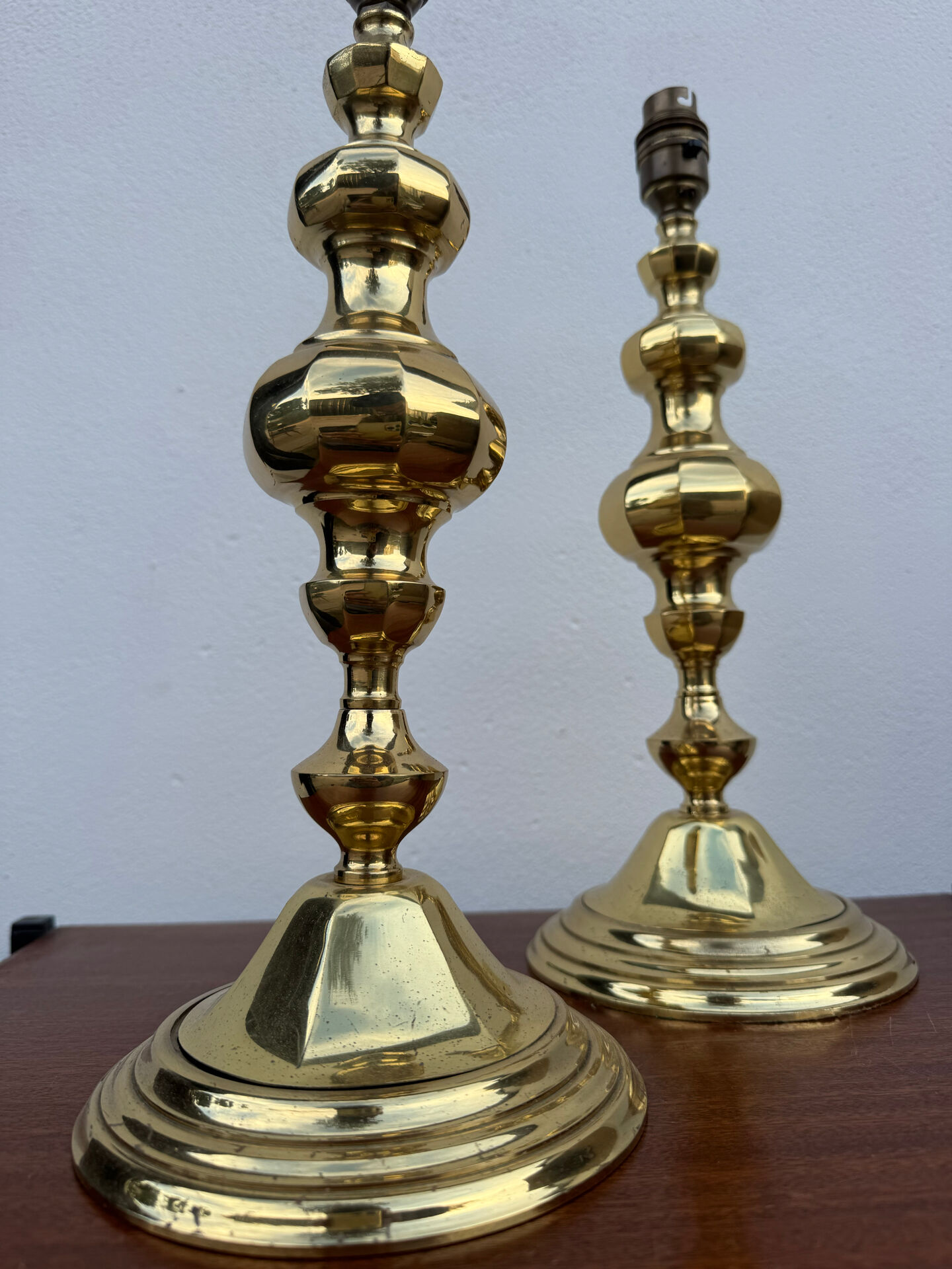 Neo-classical lamp bases in solid brass
