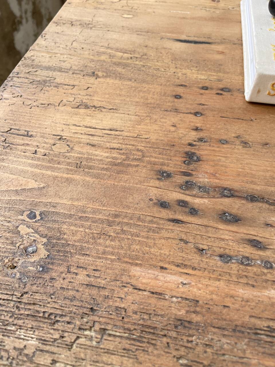 Farmhouse table with spindle legs in oak and pine, 2.5m